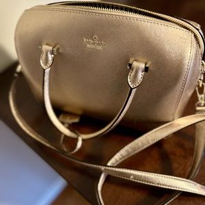 Kate Spade Boston Leather Shimmery Rose Gold cross body bag